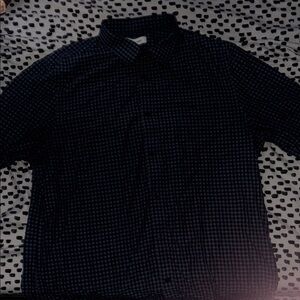 Calvin Klein Black and Blue Dress Shirt with Checkered Pattern